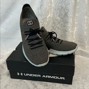 Under Armour Grey/Black Knit Slip-On Women’s Sneakers Sz 9.5